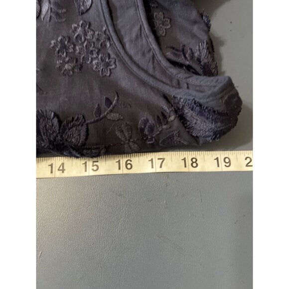 Talbots Petites Dress 12P Navy Floral Textured Sleeveless Shift  12p - Picture 5 of 11